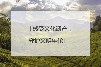 感受文化遗产，守护文明年轮