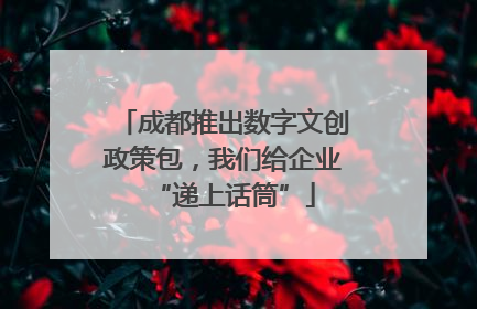 成都推出数字文创政策包，我们给企业“递上话筒”