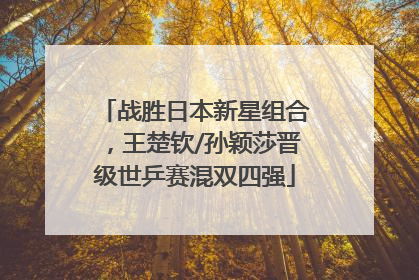战胜日本新星组合，王楚钦/孙颖莎晋级世乒赛混双四强