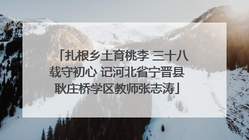 扎根乡土育桃李 三十八载守初心 记河北省宁晋县耿庄桥学区教师张志涛