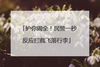 护你周全！民警一秒反应拦截飞落行李