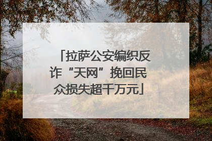拉萨公安编织反诈“天网”挽回民众损失超千万元