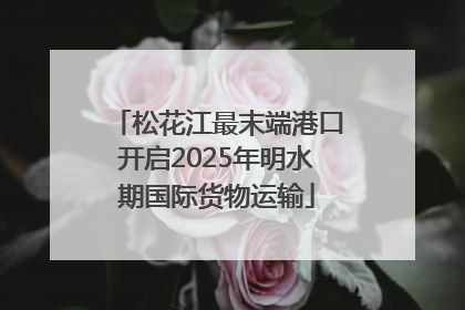 松花江最末端港口开启2025年明水期国际货物运输