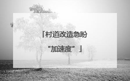 村道改造急盼“加速度”