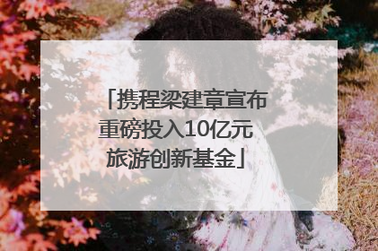 携程梁建章宣布重磅投入10亿元旅游创新基金