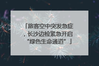 旅客空中突发急症，长沙边检紧急开启“绿色生命通道”