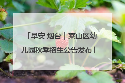 早安 烟台｜莱山区幼儿园秋季招生公告发布