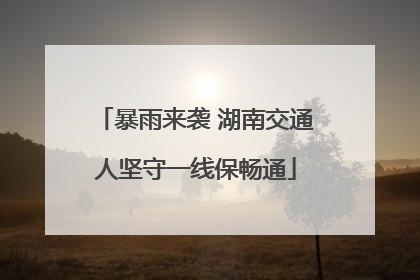 暴雨来袭 湖南交通人坚守一线保畅通