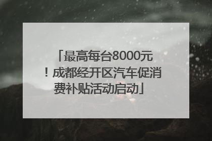 最高每台8000元！成都经开区汽车促消费补贴活动启动