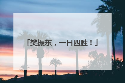 樊振东，一日四胜！