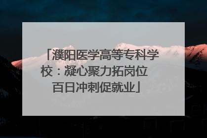 濮阳医学高等专科学校：凝心聚力拓岗位 百日冲刺促就业