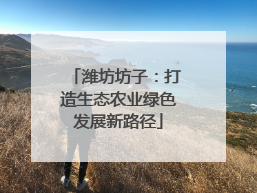 潍坊坊子：打造生态农业绿色发展新路径