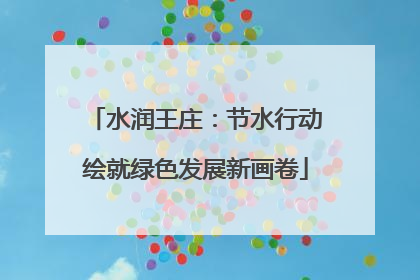 水润王庄：节水行动绘就绿色发展新画卷