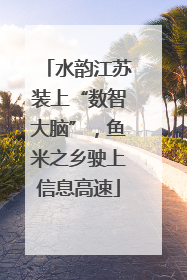 水韵江苏装上“数智大脑”，鱼米之乡驶上信息高速
