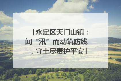 永定区天门山镇：闻“汛”而动筑防线，守土尽责护平安