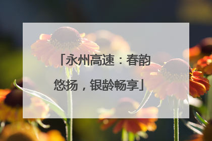 永州高速：春韵悠扬，银龄畅享