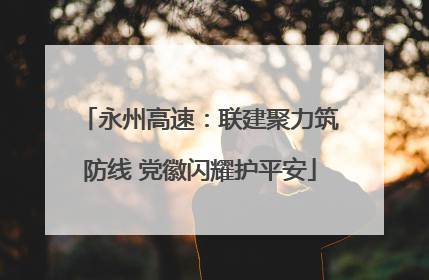 永州高速：联建聚力筑防线 党徽闪耀护平安