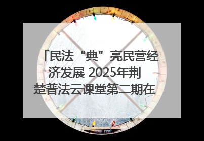 民法“典”亮民营经济发展 2025年荆楚普法云课堂第二期在武汉客厅开讲