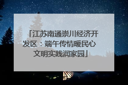 江苏南通崇川经济开发区：端午传情暖民心 文明实践润家园