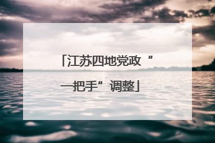 江苏四地党政“一把手”调整