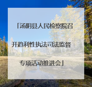 汤阴县人民检察院召开趋利性执法司法监督专项活动推进会