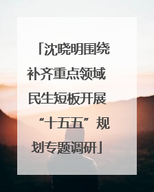 沈晓明围绕补齐重点领域民生短板开展“十五五”规划专题调研