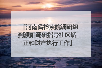 河南省检察院调研组到濮阳调研指导社区矫正和财产执行工作