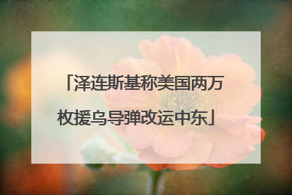 泽连斯基称美国两万枚援乌导弹改运中东