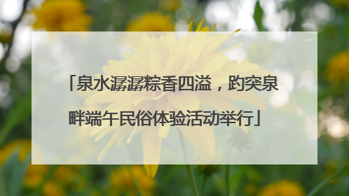 泉水潺潺粽香四溢，趵突泉畔端午民俗体验活动举行