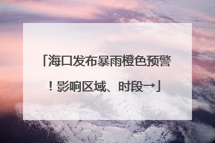 海口发布暴雨橙色预警！影响区域、时段→