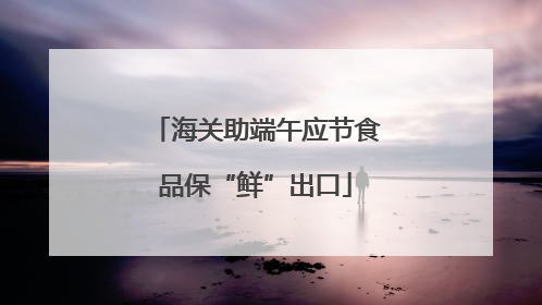 海关助端午应节食品保“鲜”出口