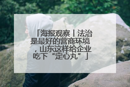 海报观察丨法治是最好的营商环境，山东这样给企业吃下“定心丸”