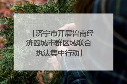 济宁市开展鲁南经济圈城市群区域联合执法集中行动