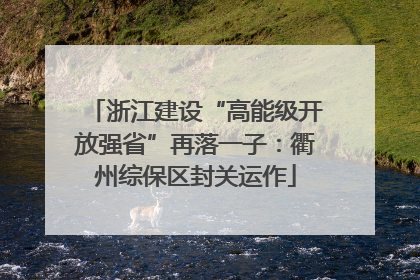 浙江建设“高能级开放强省”再落一子：衢州综保区封关运作