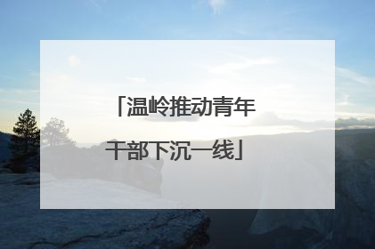 温岭推动青年干部下沉一线