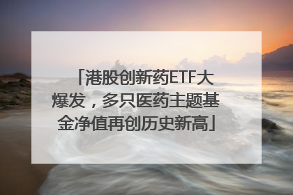 港股创新药ETF大爆发，多只医药主题基金净值再创历史新高
