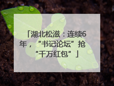 湖北松滋：连续6年，“书记论坛”抢“千万红包”