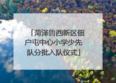 菏泽鲁西新区佃户屯中心小学少先队分批入队仪式