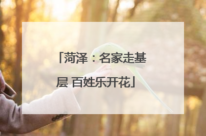 菏泽：名家走基层 百姓乐开花