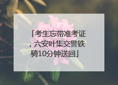考生忘带准考证，六安叶集交警铁骑10分钟送回
