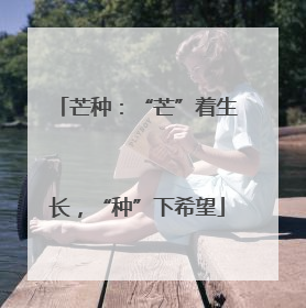 芒种：“芒”着生长，“种”下希望