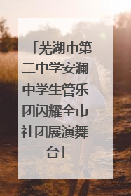 芜湖市第二中学安澜中学生管乐团闪耀全市社团展演舞台