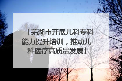 芜湖市开展儿科专科能力提升培训，推动儿科医疗高质量发展