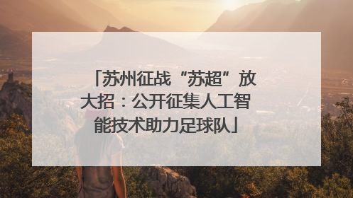 苏州征战“苏超”放大招：公开征集人工智能技术助力足球队