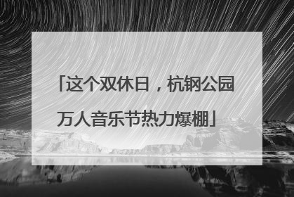 这个双休日，杭钢公园万人音乐节热力爆棚