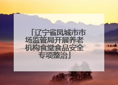 辽宁省凤城市市场监管局开展养老机构食堂食品安全专项整治