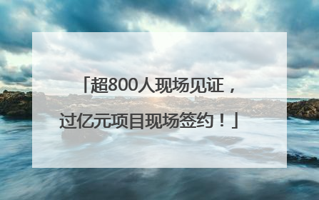 超800人现场见证，过亿元项目现场签约！