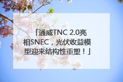 通威TNC 2.0亮相SNEC，光伏收益模型迎来结构性重塑！