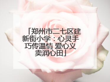 郑州市二七区建新街小学：心灵手巧传温情 爱心义卖润心田