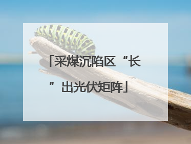 采煤沉陷区“长”出光伏矩阵